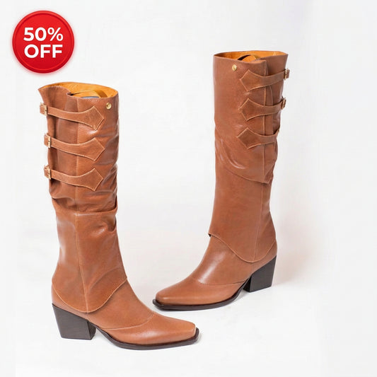 50 % DESCUENTO Botas en cuero Dúo cafe