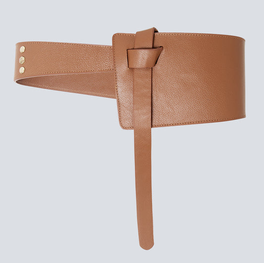 Cinturón en cuero para mujer  Asimétrico miel