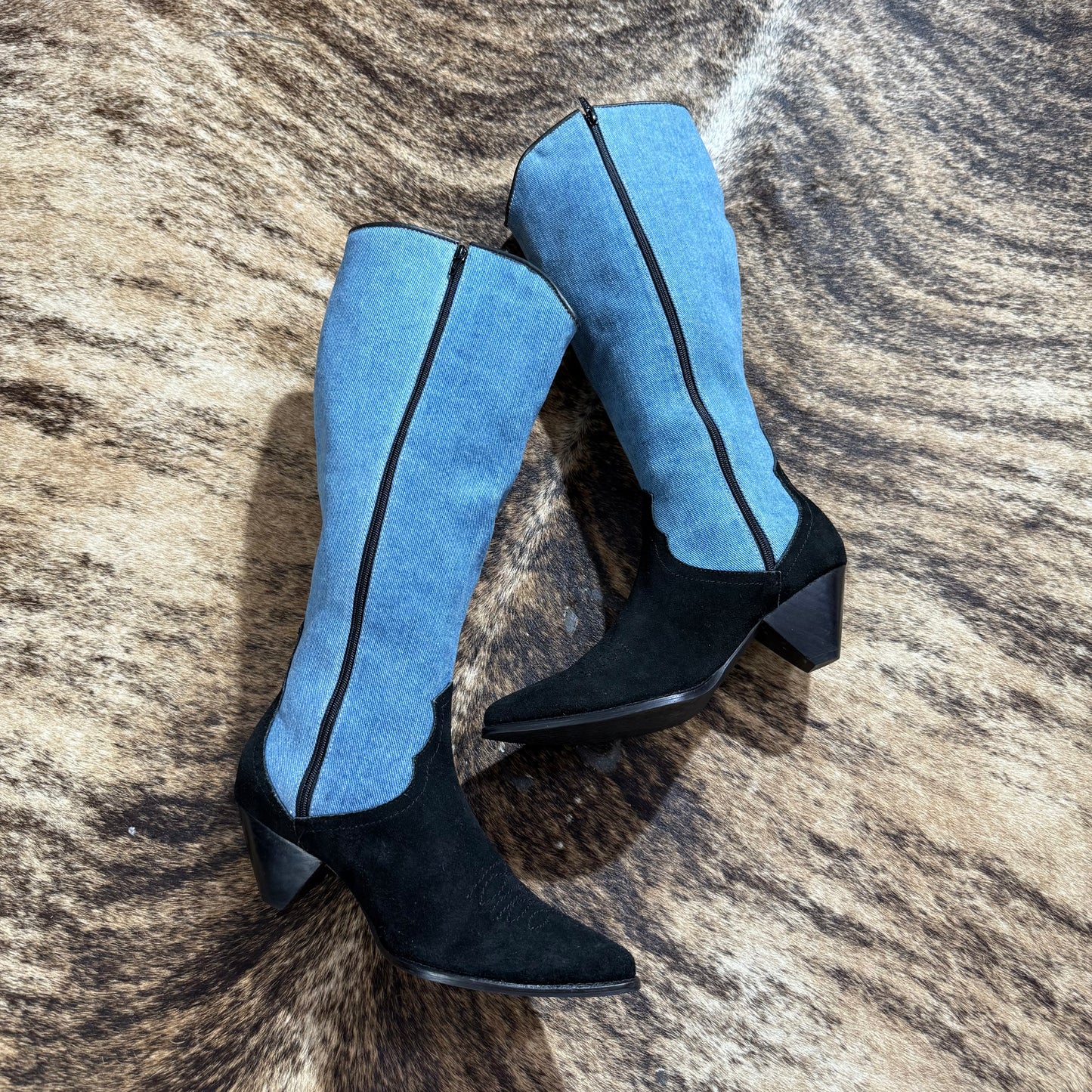 50 % DESCUENTO- Botas en Denim y cuero
