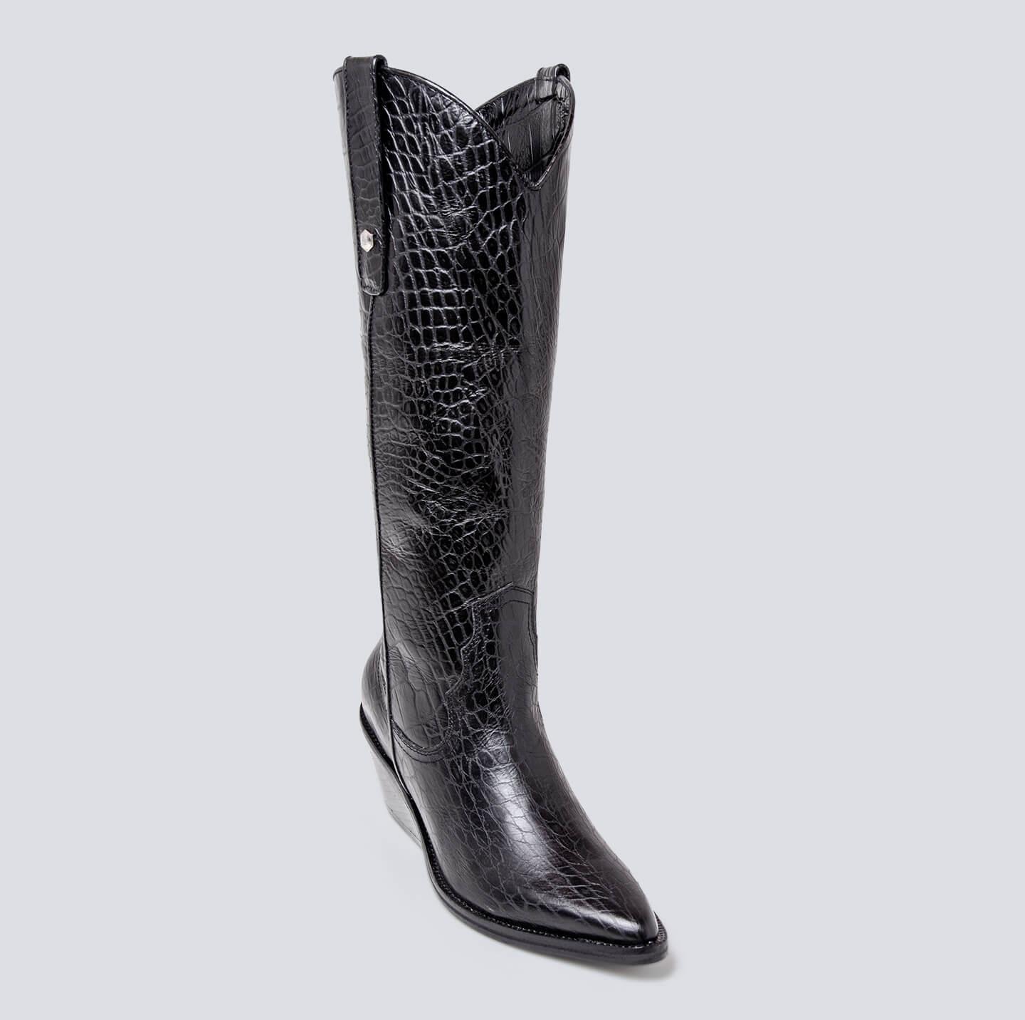Botas en cuero texana clásica negra