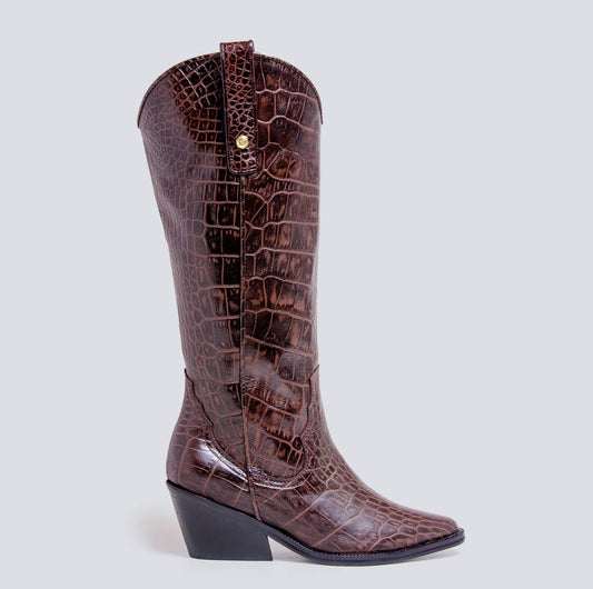 Botas en cuero texana clásica cafe