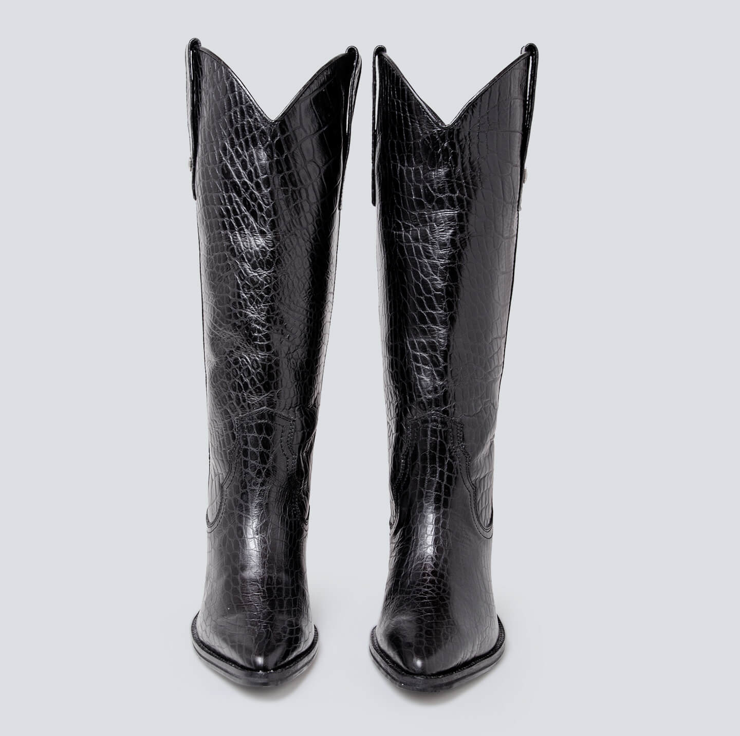 Botas en cuero texana clásica negra
