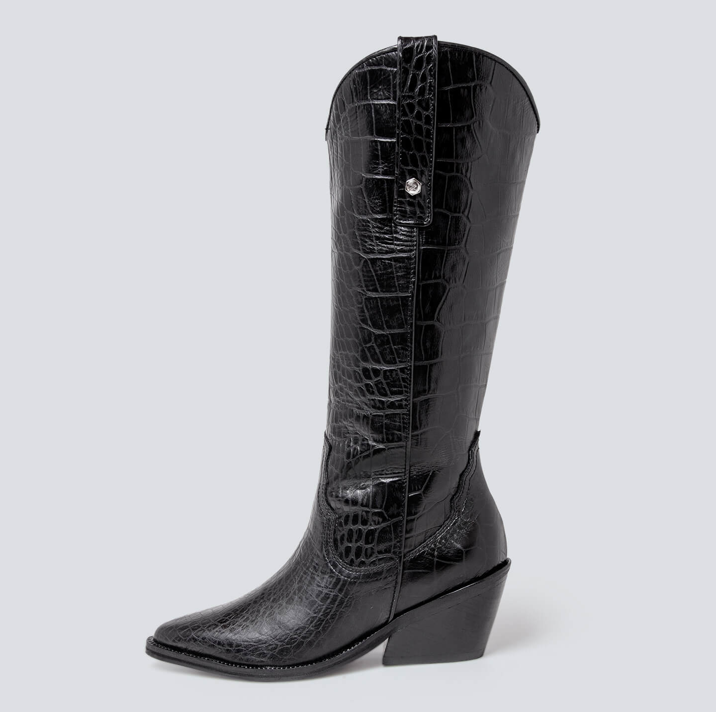 Botas en cuero texana clásica negra