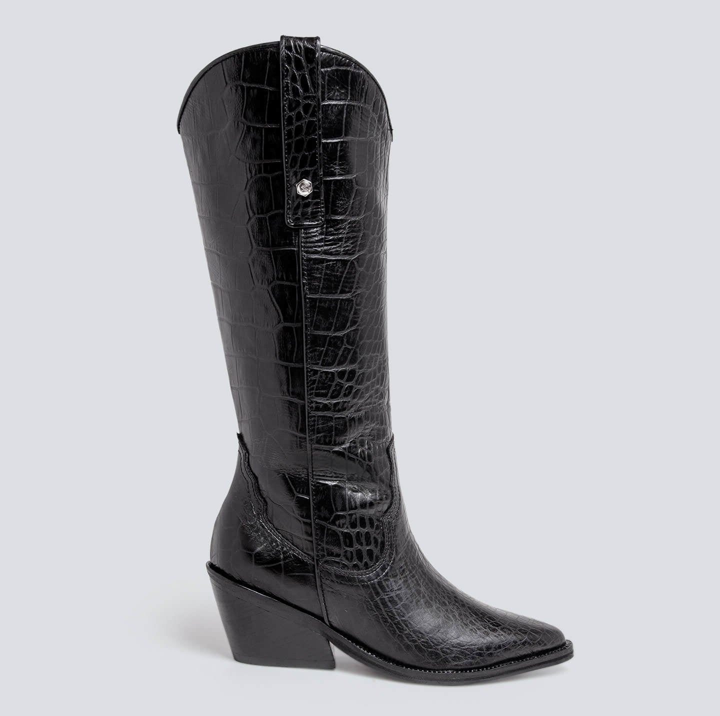 Botas en cuero texana clásica negra