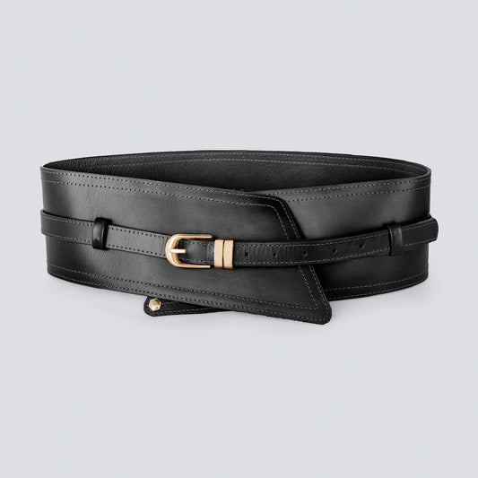 Cinturón en cuero para mujer Milán negro