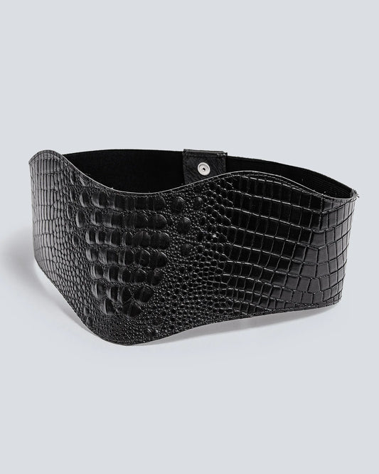 Cinturón en cuero para mujer Boho negro