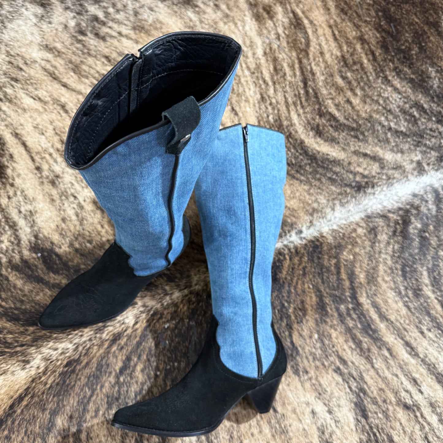 50 % DESCUENTO- Botas en Denim y cuero