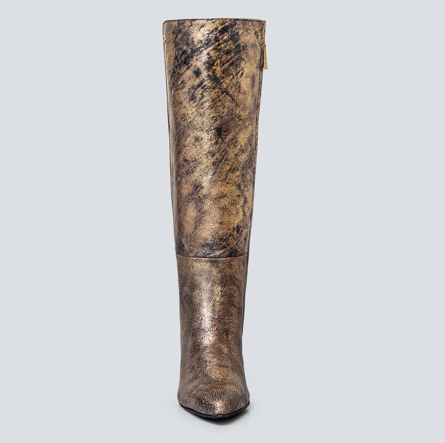 Botas en cuero Aria dorada
