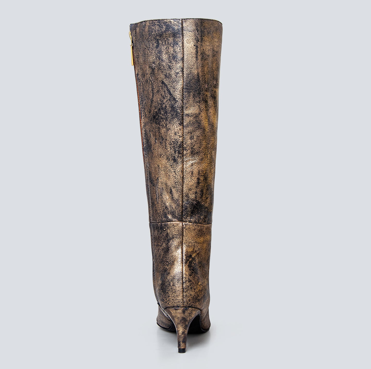Botas en cuero Aria dorada