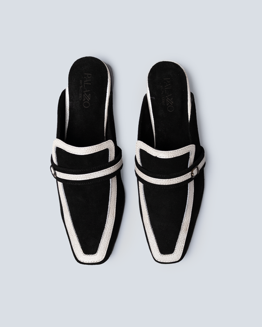 Mocasines negro-blanco