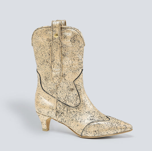 30% DESCUENTO- Botas en cuero Boho dorado