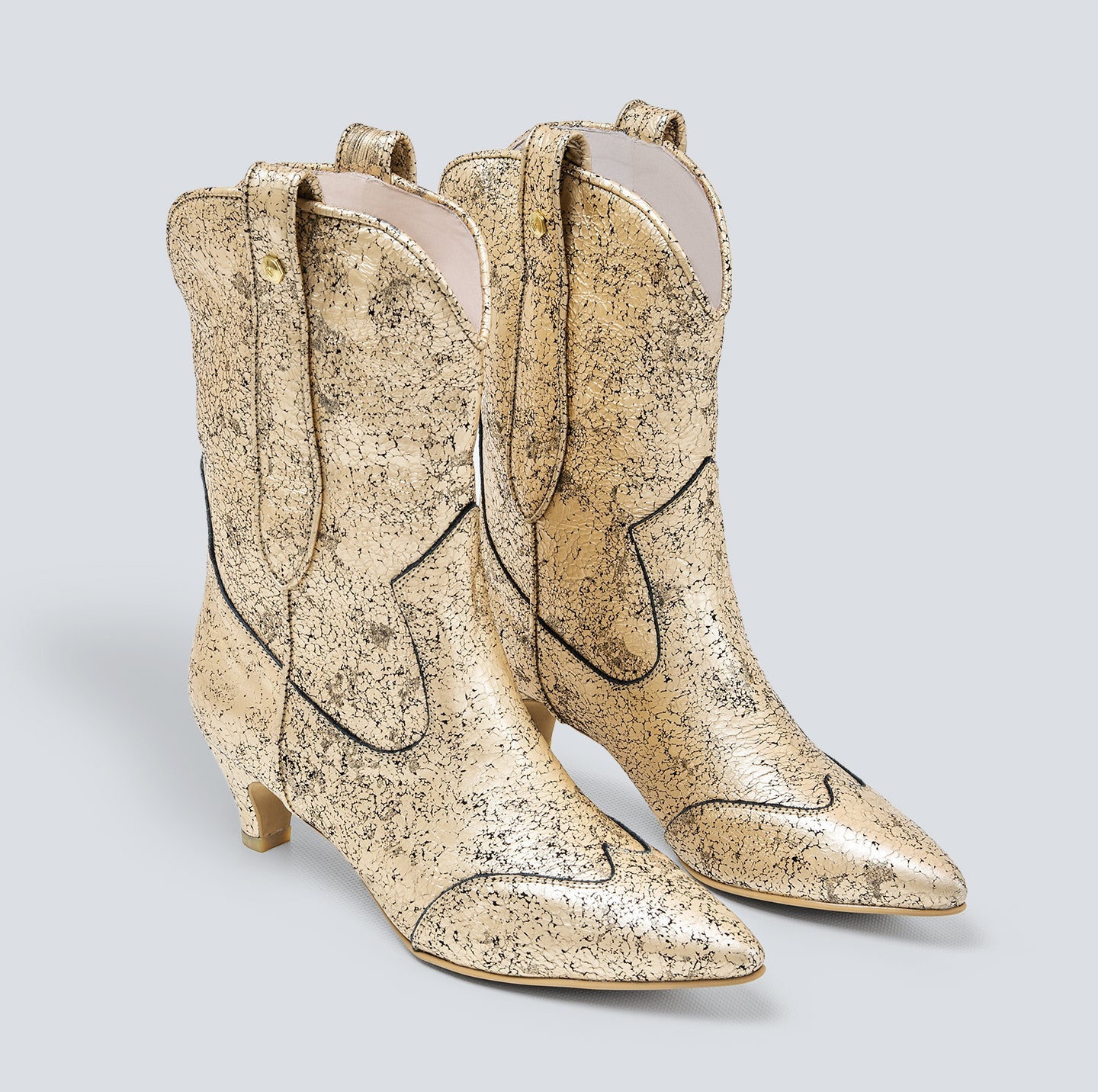 30% DESCUENTO- Botas en cuero Boho dorado