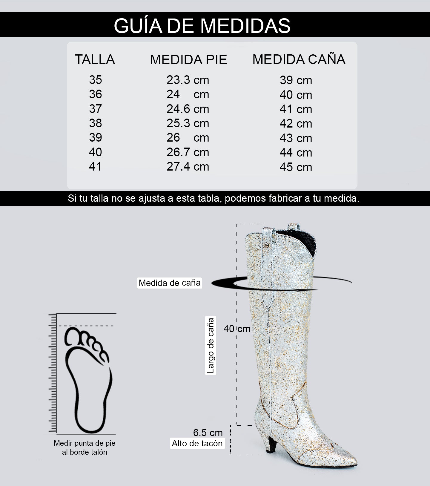 30% Botas en cuero Boho larga negra