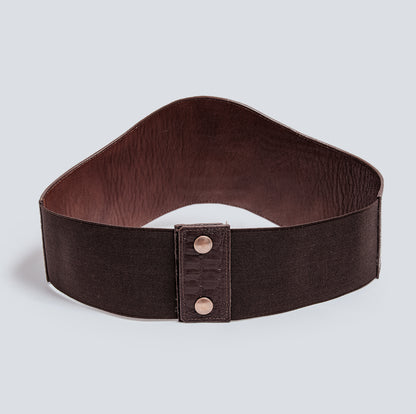 Cinturón en cuero para mujer Boho negro cafe
