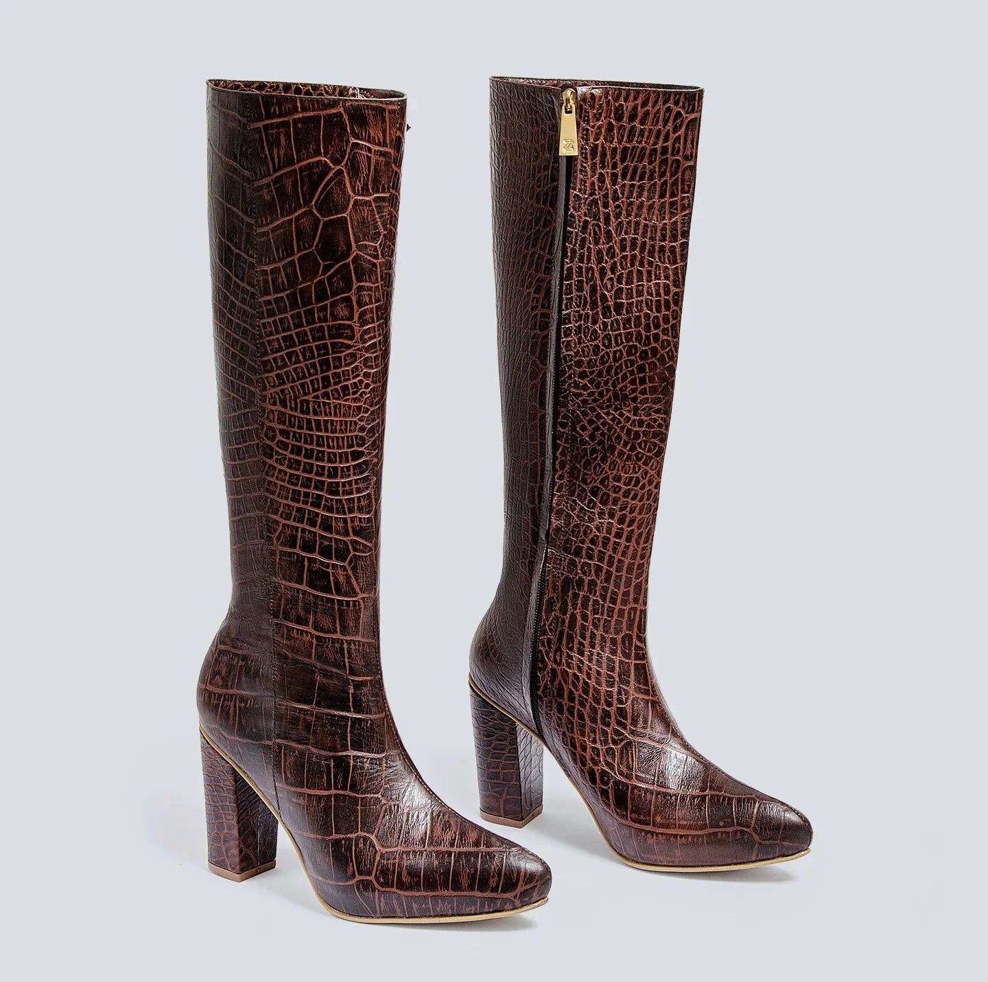 Botas en cuero para mujer Basic cafe – Palazzo Colombia