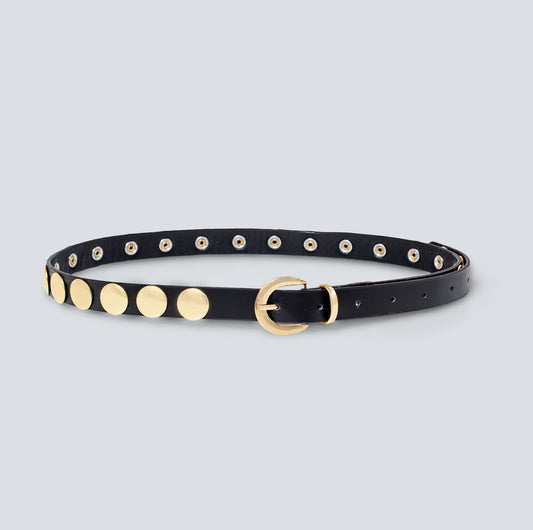 Cinturón en cuero para mujer Bellano dorado