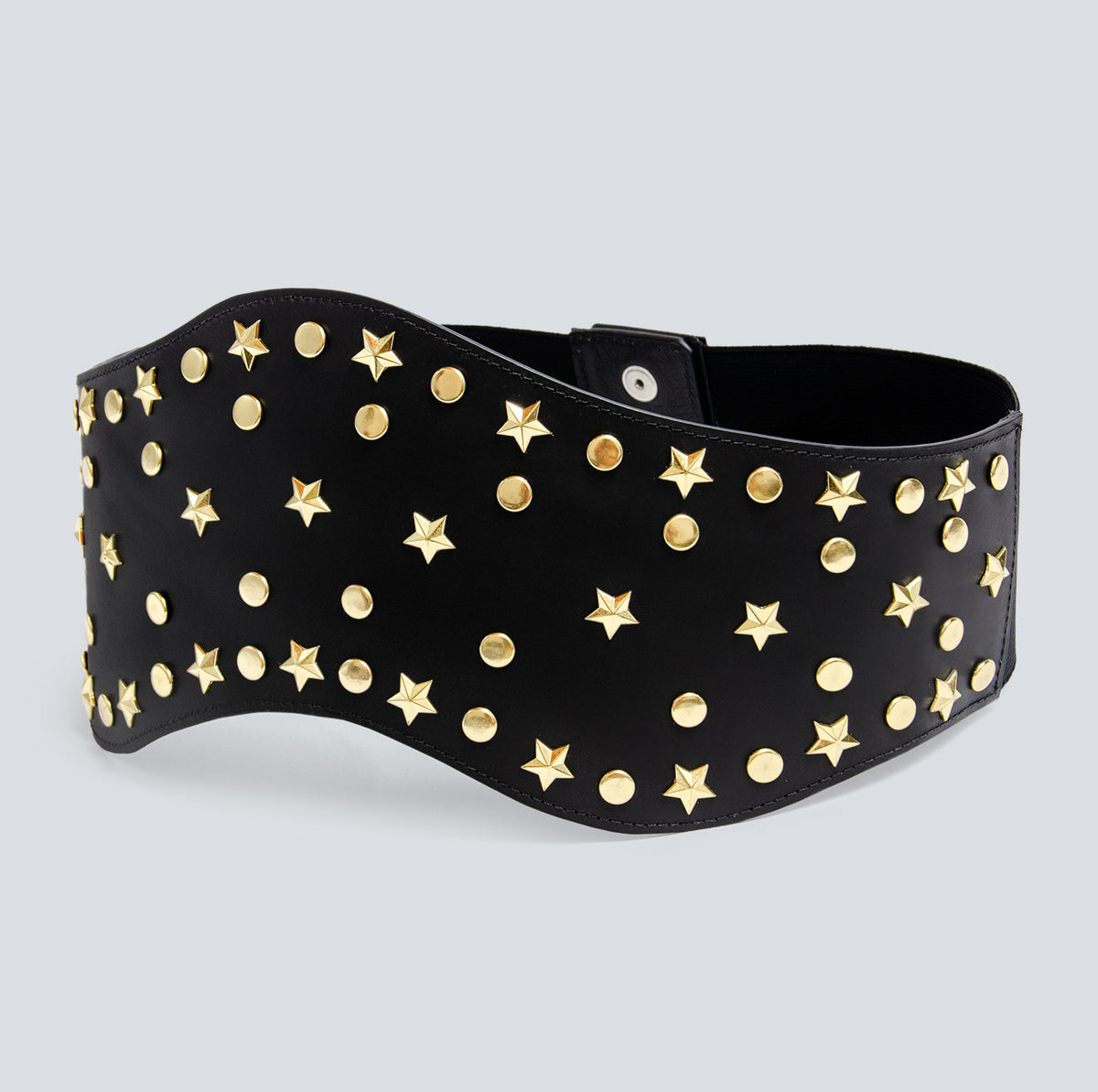 Cinturón en cuero para mujer Boho estrellas dorado