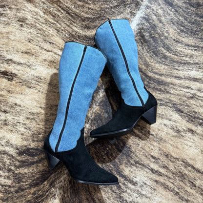 50 % DESCUENTO- Botas en Denim y cuero