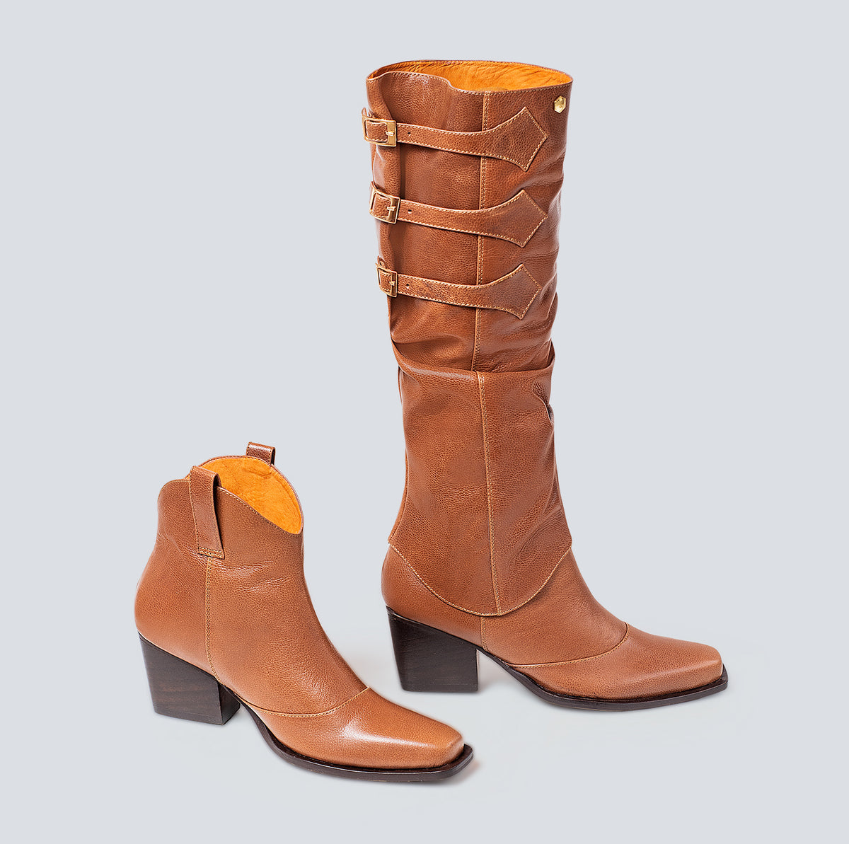 Botas en cuero Dúo cafe