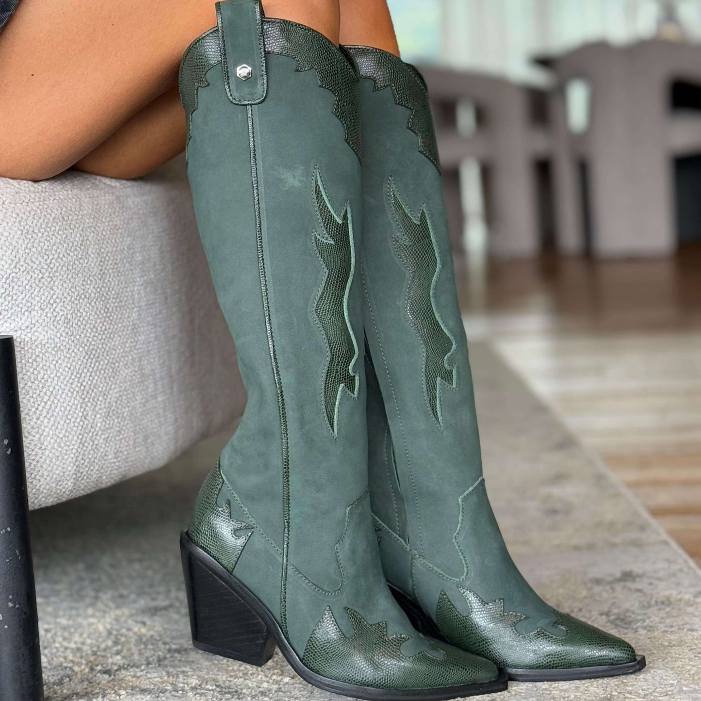 Bota texana Coachella verde