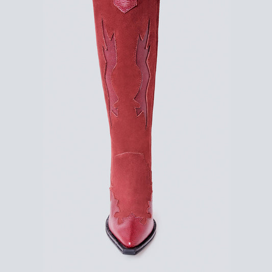 Bota texana Coachella vino textura