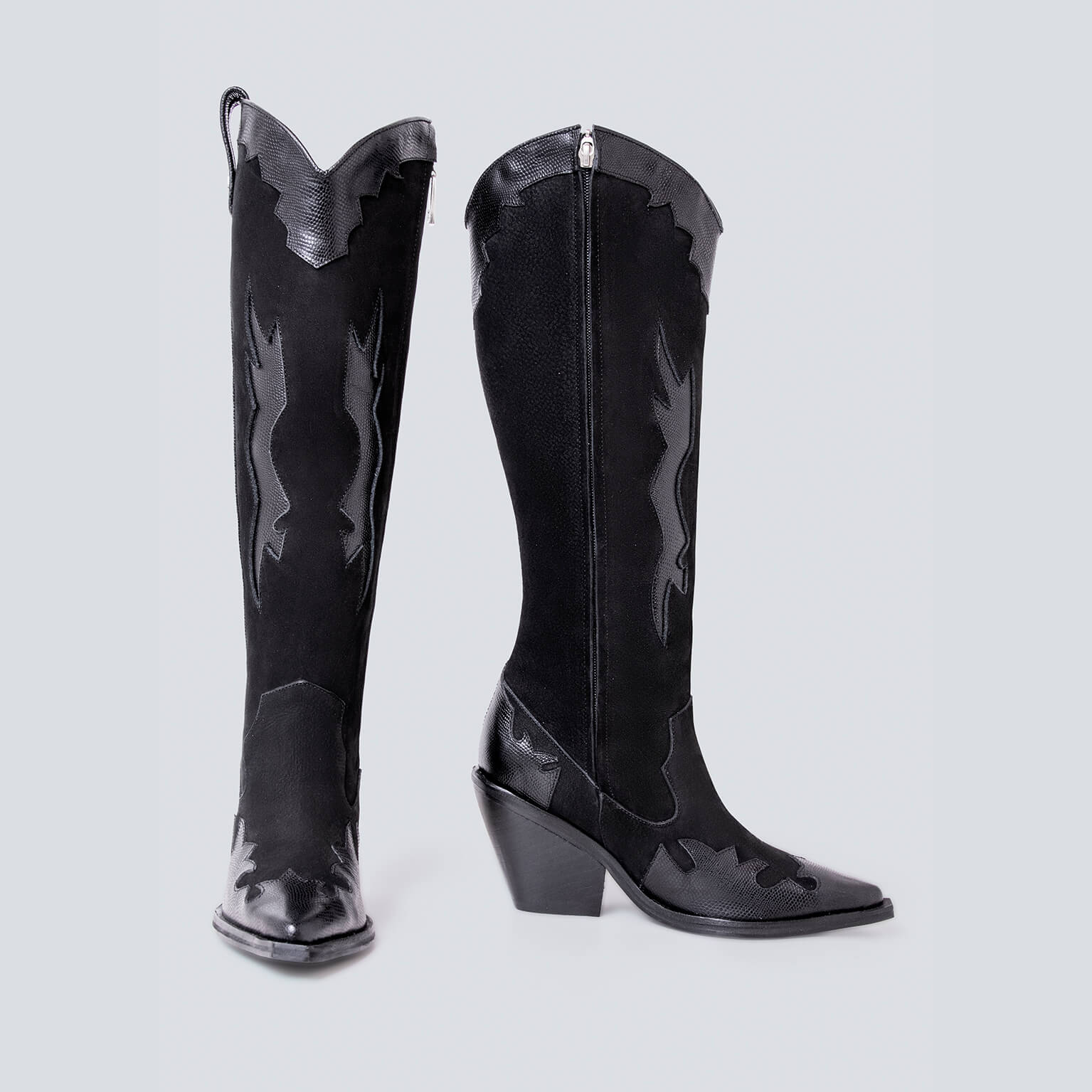 Bota texana Coachella negra textura