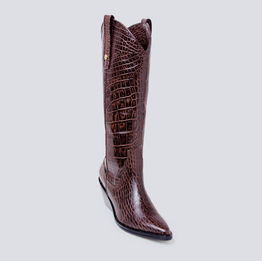 Botas en cuero texana clásica cafe