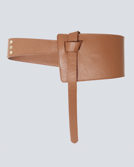 Cinturón en cuero para mujer  Asimétrico miel