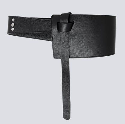 Cinturón en cuero para mujer  Asimétrico negro