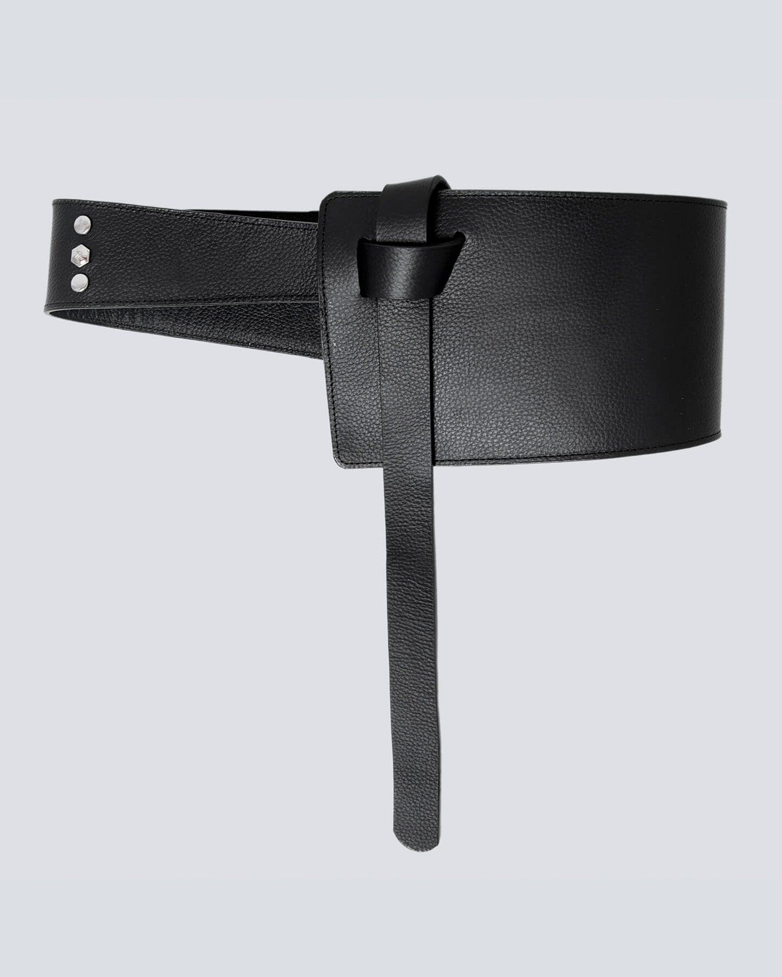 Cinturón en cuero para mujer  Asimétrico negro