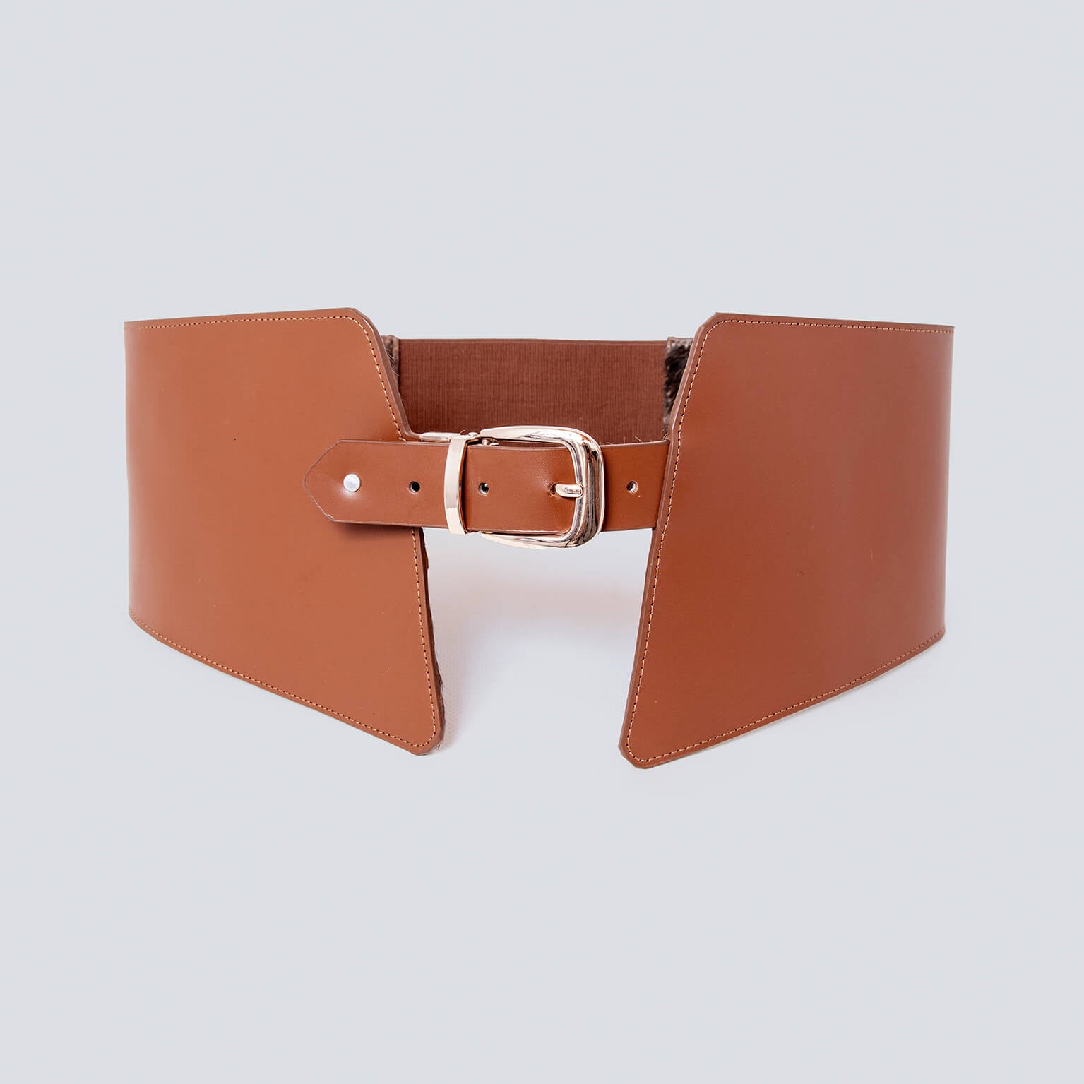 Cinturón en cuero para mujer pelo de vaca cafe