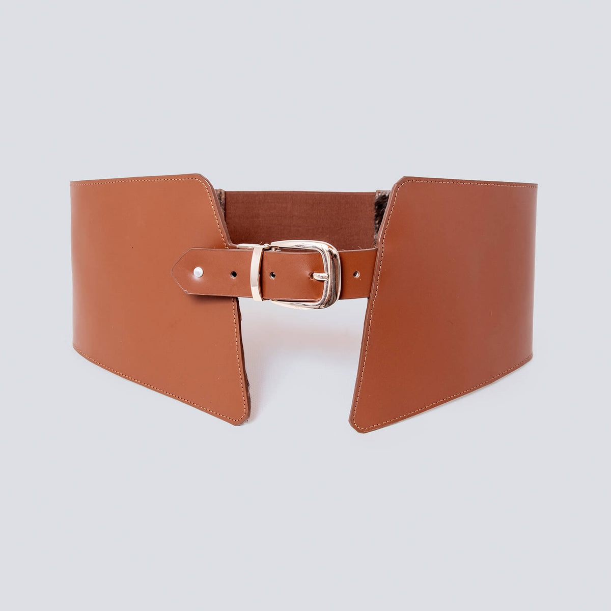 Cinturón en cuero para mujer pelo de vaca cafe