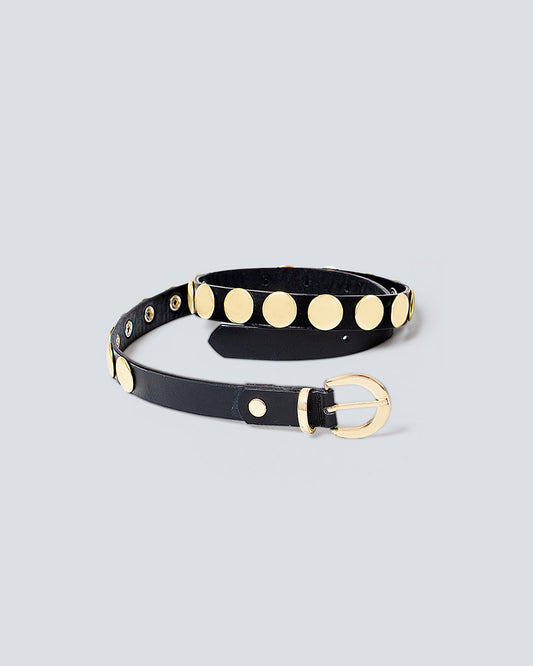 Cinturón en cuero para mujer Bellano dorado