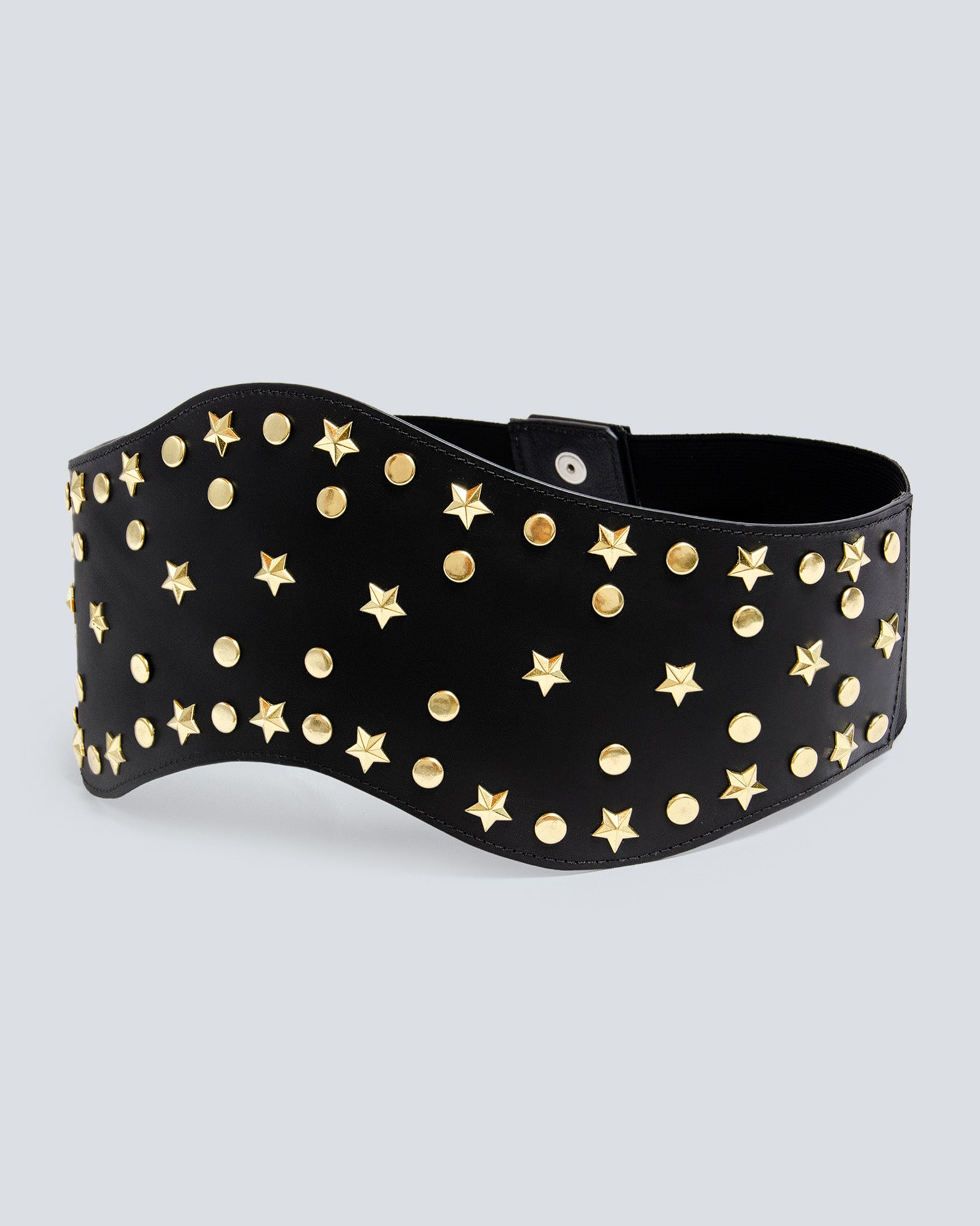 Cinturón en cuero para mujer Boho estrellas dorado