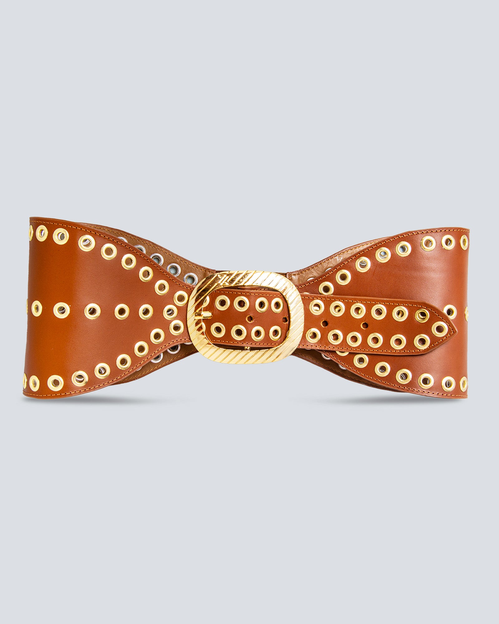 Cinturón en cuero para mujer siena dorado