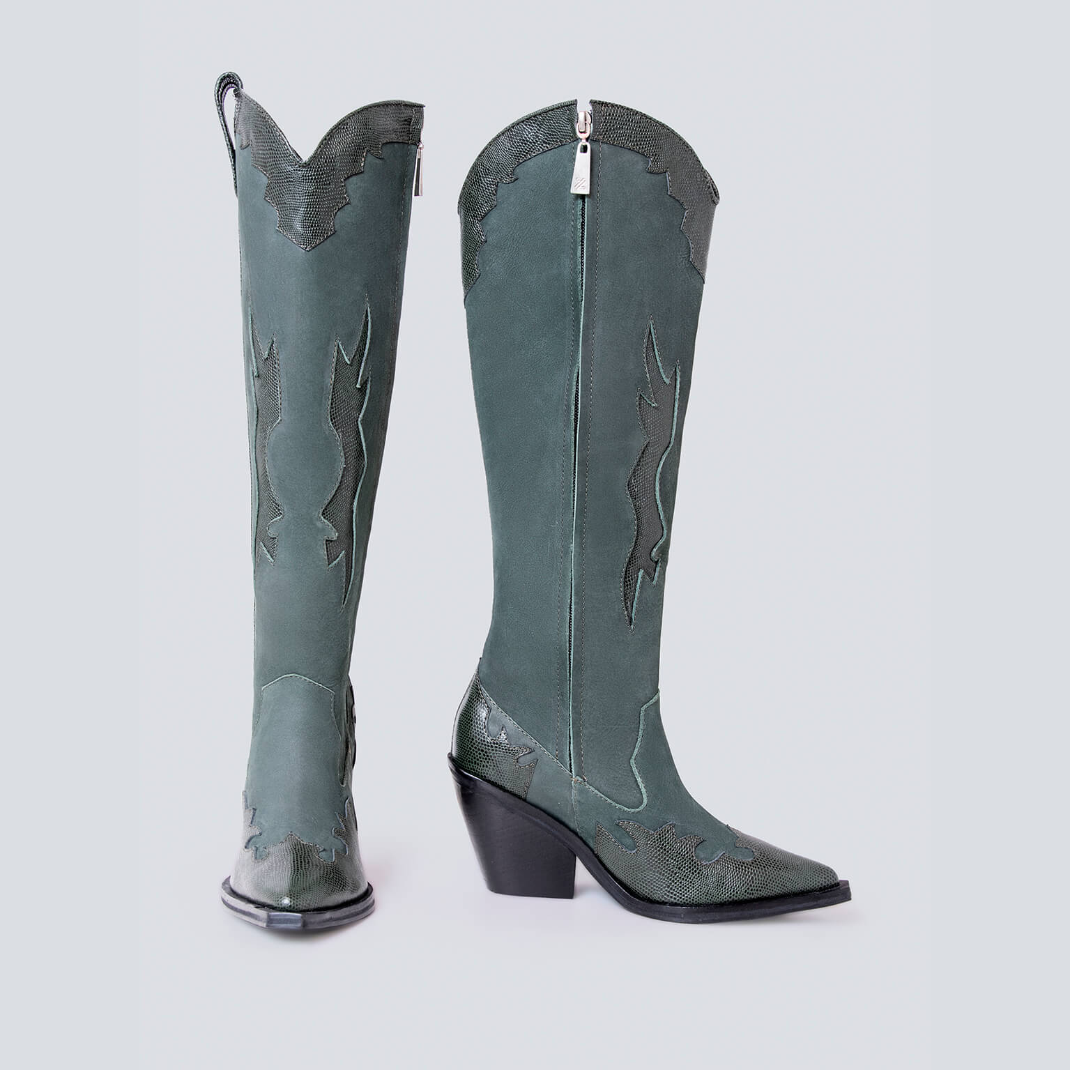 Bota texana Coachella verde textura