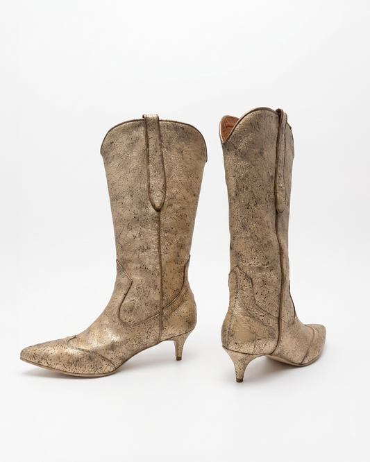 40% Descuento Bota Boho dorada