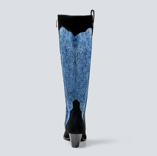 30% DESCUENTO- Botas en Denim y cuero