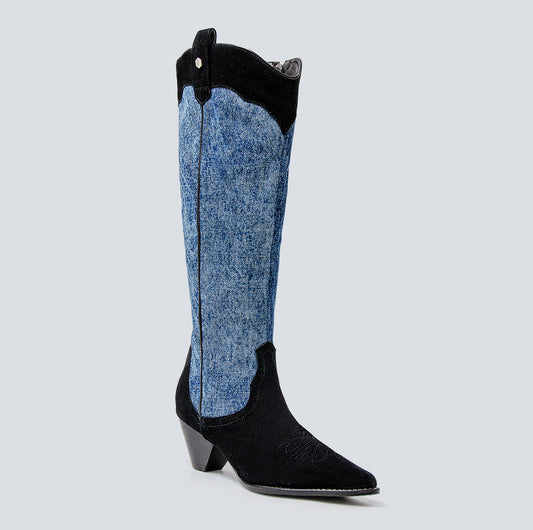 30% DESCUENTO- Botas en Denim y cuero