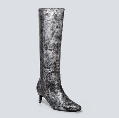 Botas en cuero Aria plata