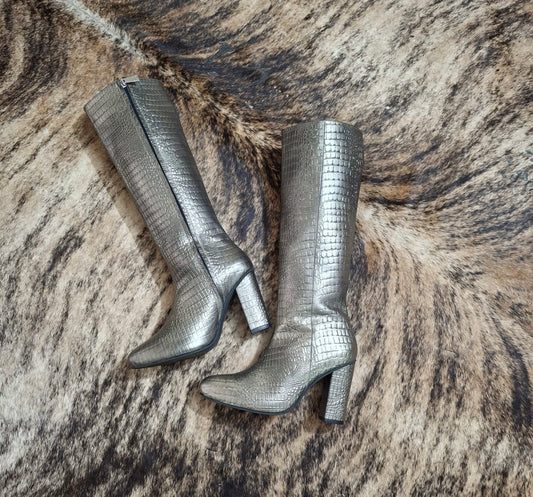 50% DESCUENTO- Botas print gris plomo textura