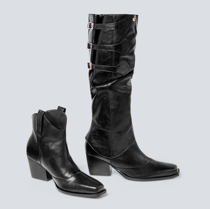 Botas en cuero Dúo cafe