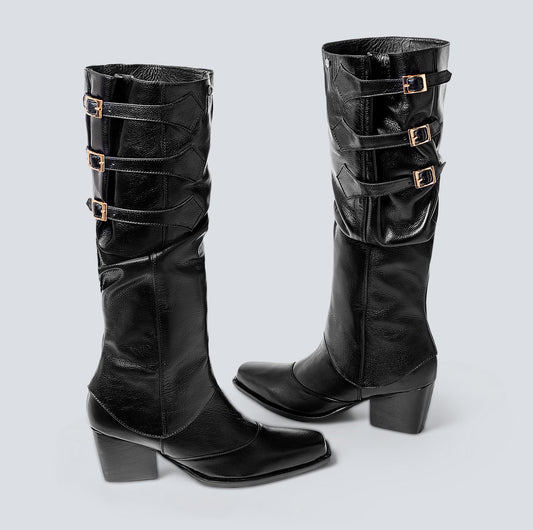 Botas en cuero Dúo negra