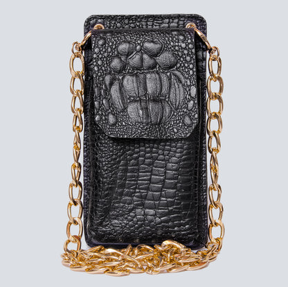 Bolso Porta celular en cuero negro