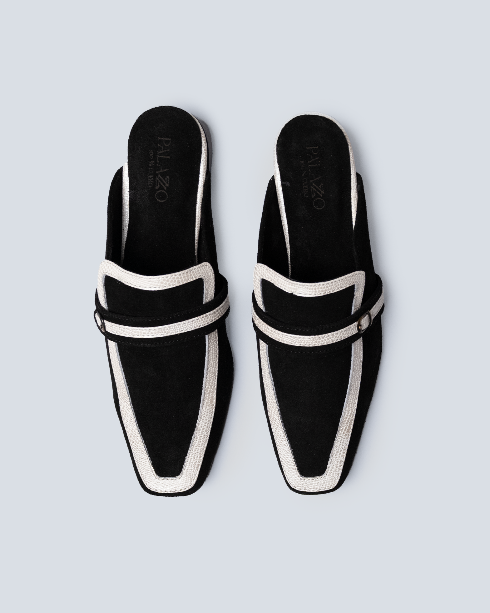 Mocasines negro-blanco