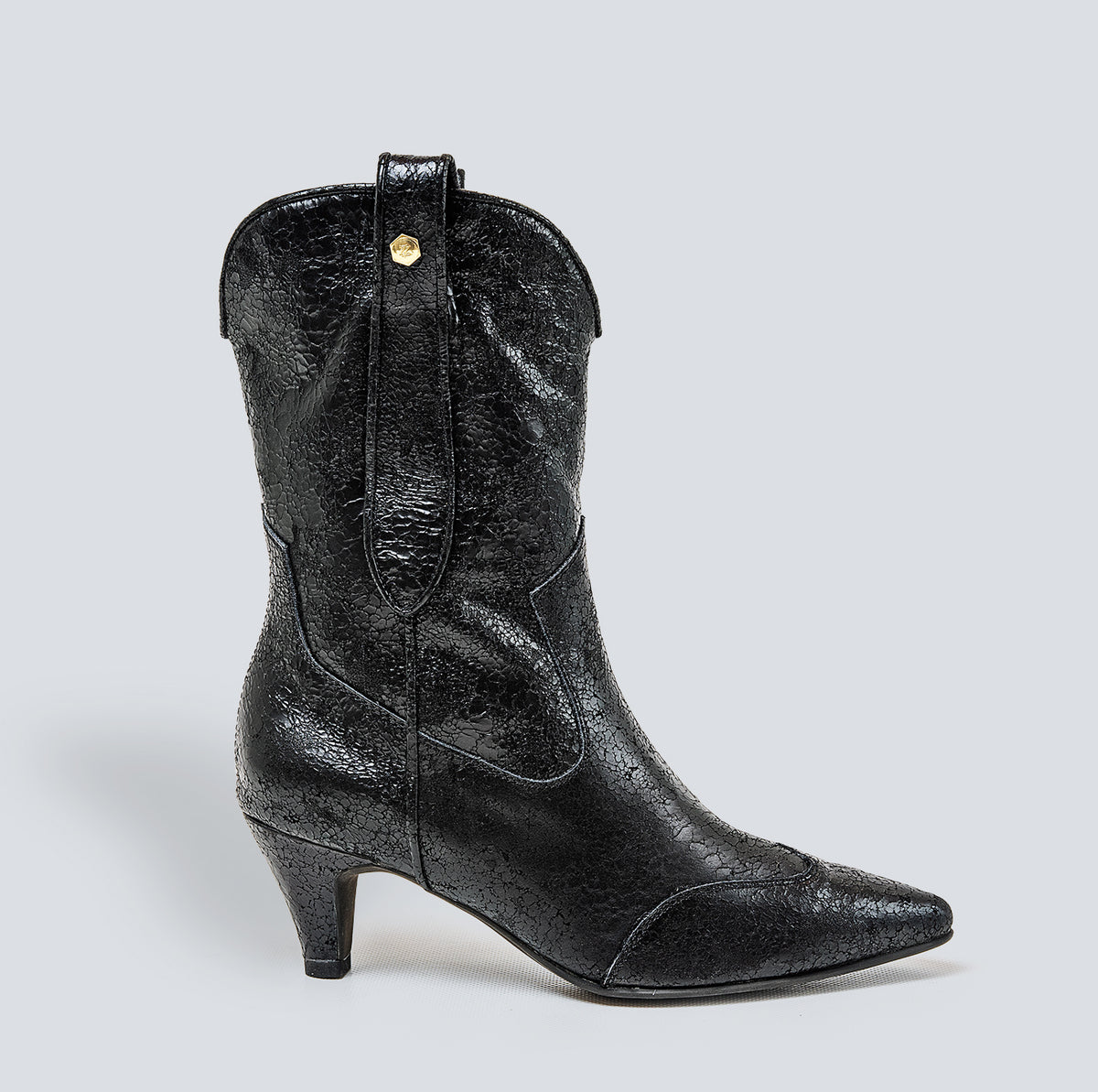 30% DESCUENTO-Botas en cuero Boho Negra