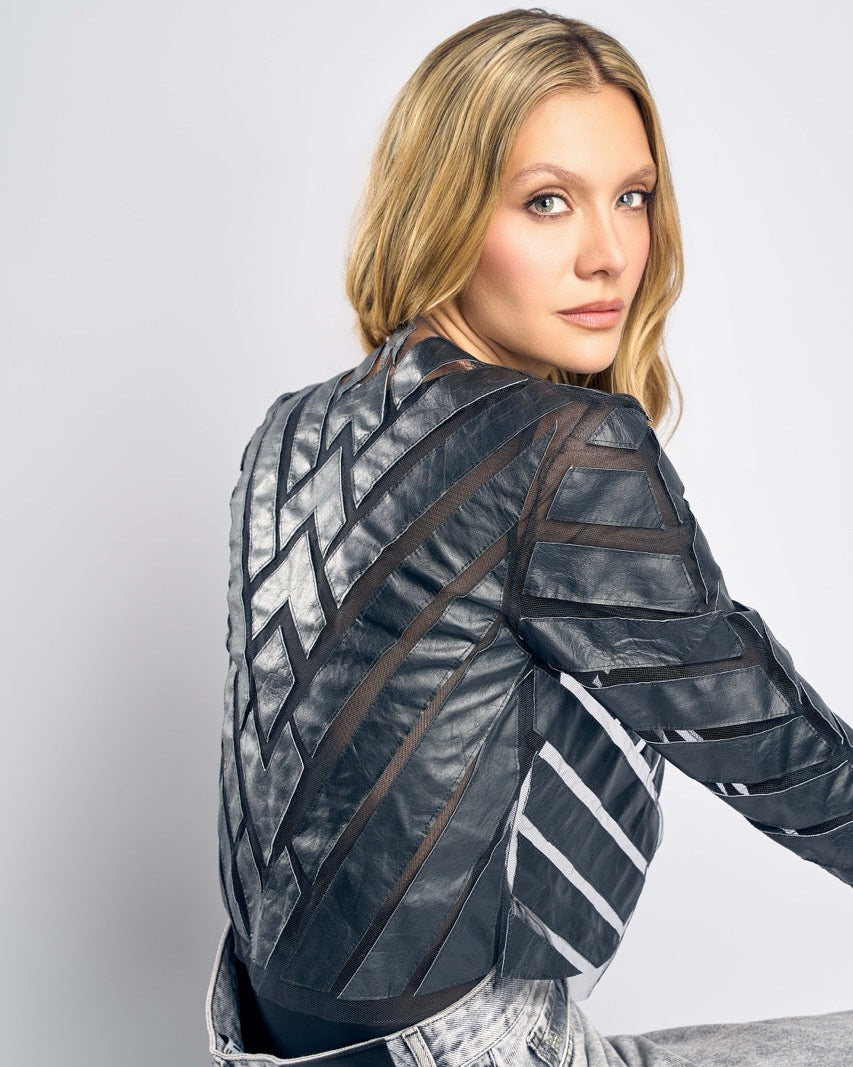 Chaqueta de cuero  negra  Verenna