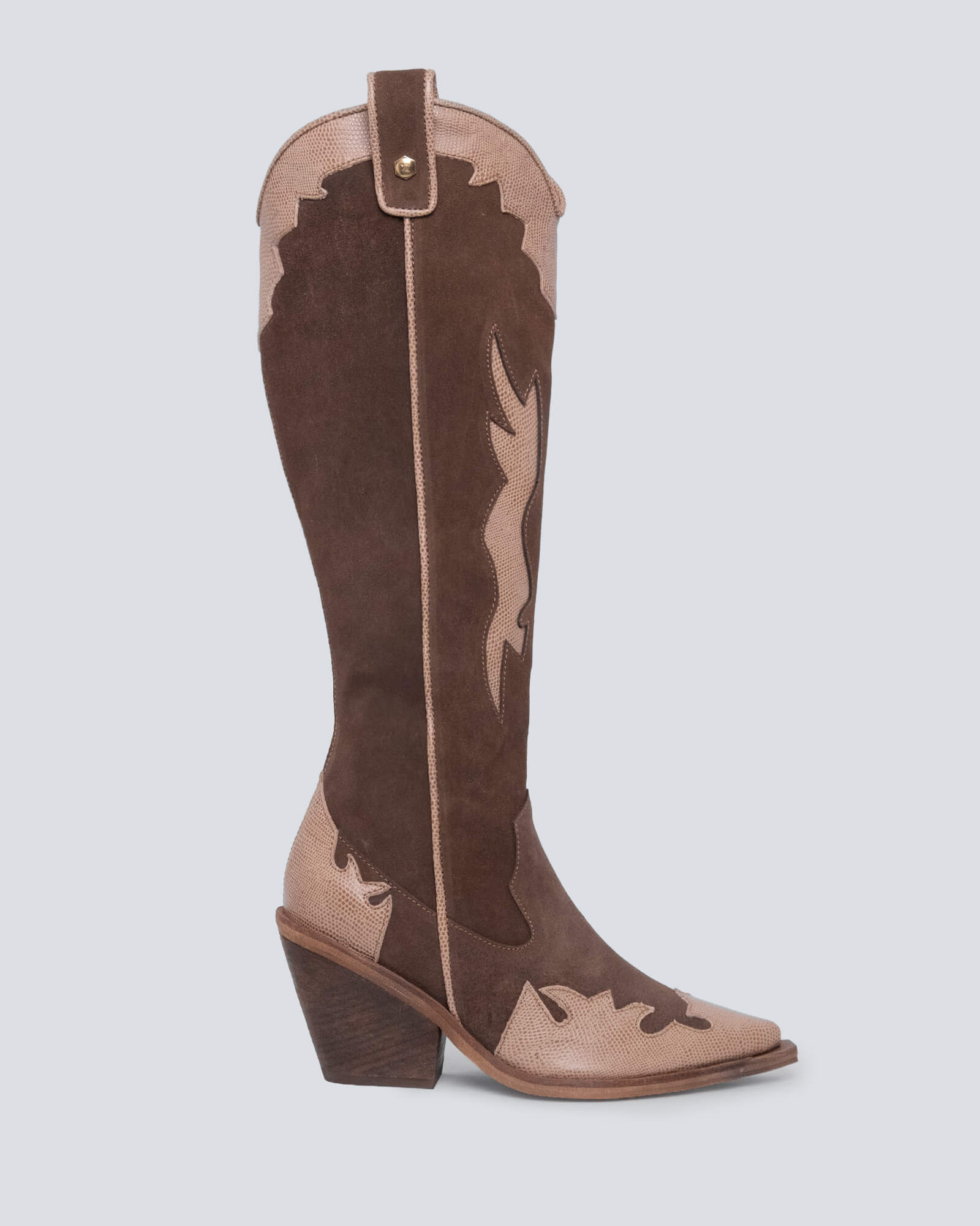 Bota texana Coachella cafe textura