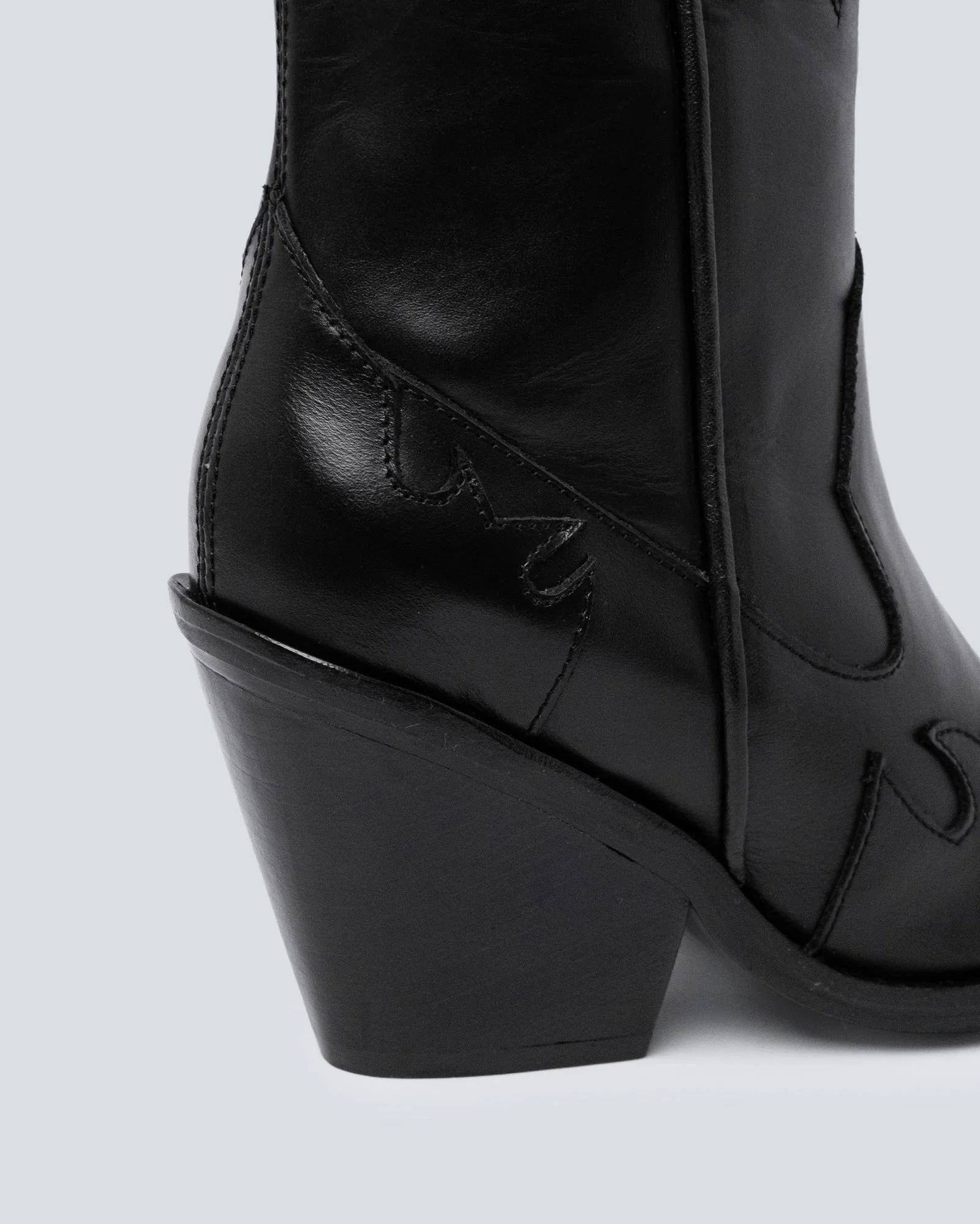 Bota en cuero texana Coachella Negra