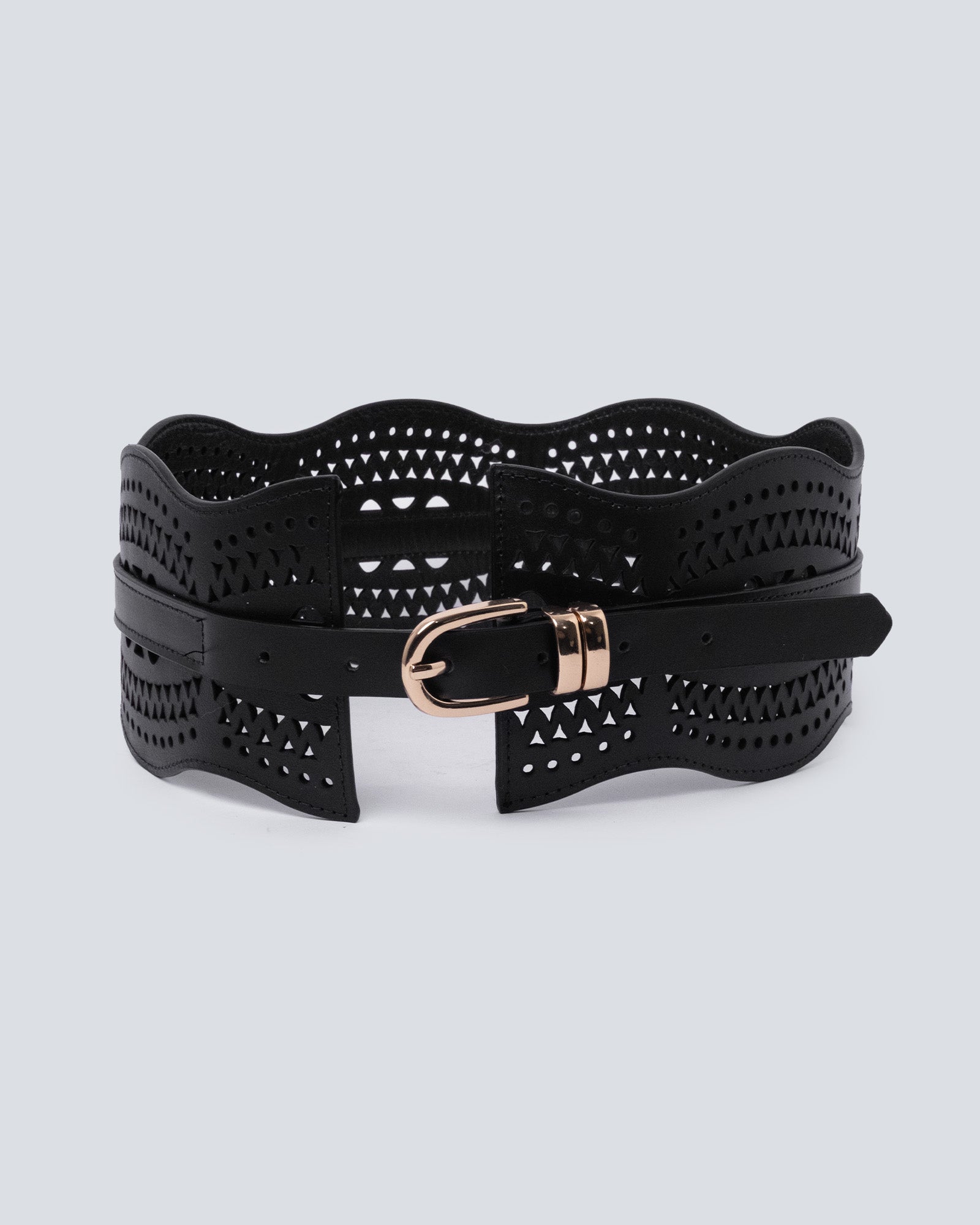 Cinturón en cuero para mujer laser negro
